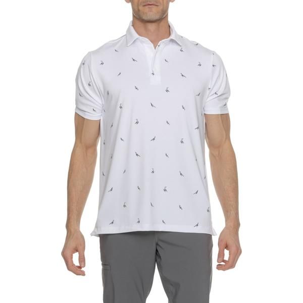 アンダーアーマー メンズ トップス シャツ プリント Under Armour Drive Quail Print Polo Shirt UPF 30 Short Sleeve White ホワイト