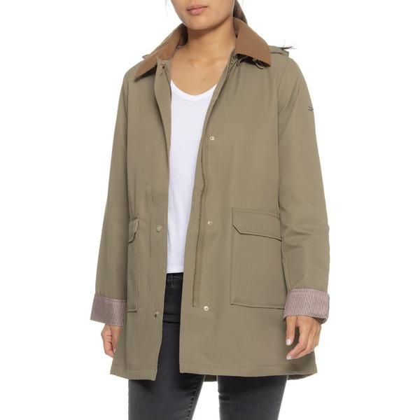 サンクチュアリー レディース アウター ジャケット・ブルゾン コーデュロイ コート Sanctuary Corduroy Collar Hooded Rain Coat Lt Olive オリーブ