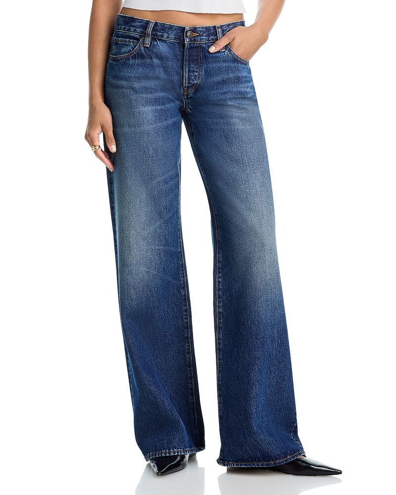 フレーム レディース ボトムス デニムパンツ ワイドレッグ ローライズ ジーンズ FRAMElia Gray Low Rise Wide Leg Jeans in Tolerate グレー