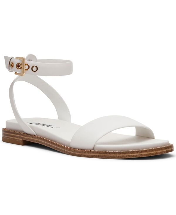 スティーブ マデン レディース シューズ サンダル Steve Madden Womens Dandi TwoPiece Flat Sandals White ホワイト
