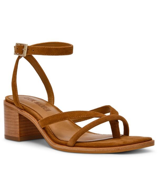 スティーブ マデン レディース シューズ サンダル Steve Madden Womens Tilly Strappy Square Toe Sandals Cognac Suede