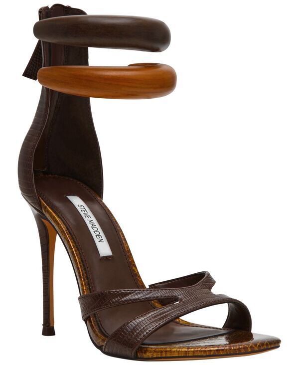 スティーブ マデン レディース シューズ サンダル Steve Madden Womens Tigress Embellished Stiletto Dressandals Brown Snake Multi ブラウン