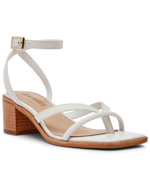 スティーブ マデン レディース シューズ サンダル Steve Madden Womens Tilly Strappy Square Toe Sandals White Leather ホワイト