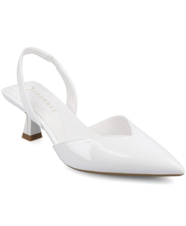ジュルネ コレクション レディース シューズ パンプス Journee Collection Womens Fallon Low Pointed Toe Pumps White ホワイト
