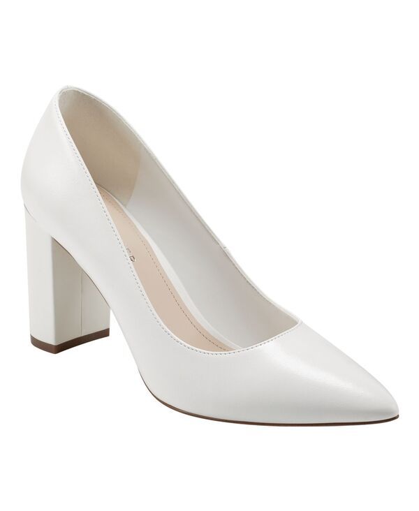 マークフィッシャー レディース シューズ パンプス ヒール Marc Fisher Womens Viviene High Block Heel Pumps White Nappa ホワイト