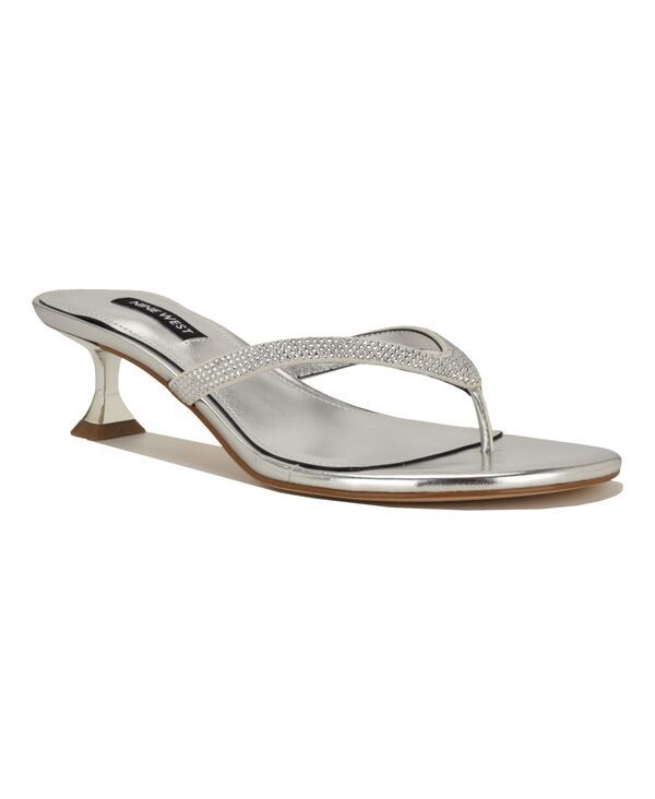 ナインウェスト レディース シューズ サンダル ヒール Nine West Womens Cruise Thong Kitten Heel Dressandalsilverhinestone シルバー