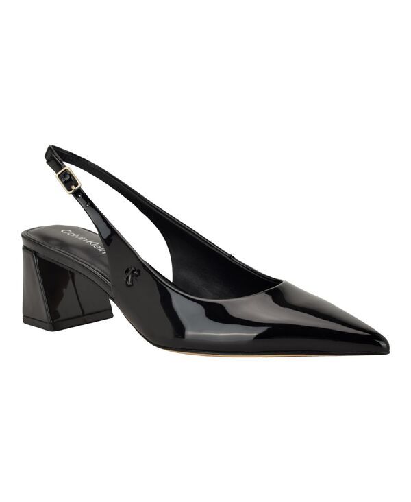 カルバンクライン レディース シューズ パンプス ヒール Calvin Klein Womensarra Block Heel Slingback Dress Pumps Black Patent ブラック