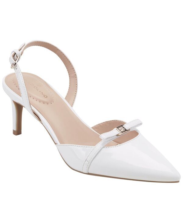 バンドリーノ レディース シューズ パンプス ヒール Bandolino Womens Pracen Bow Slingbackitten Heel Pumps White Patent ホワイト