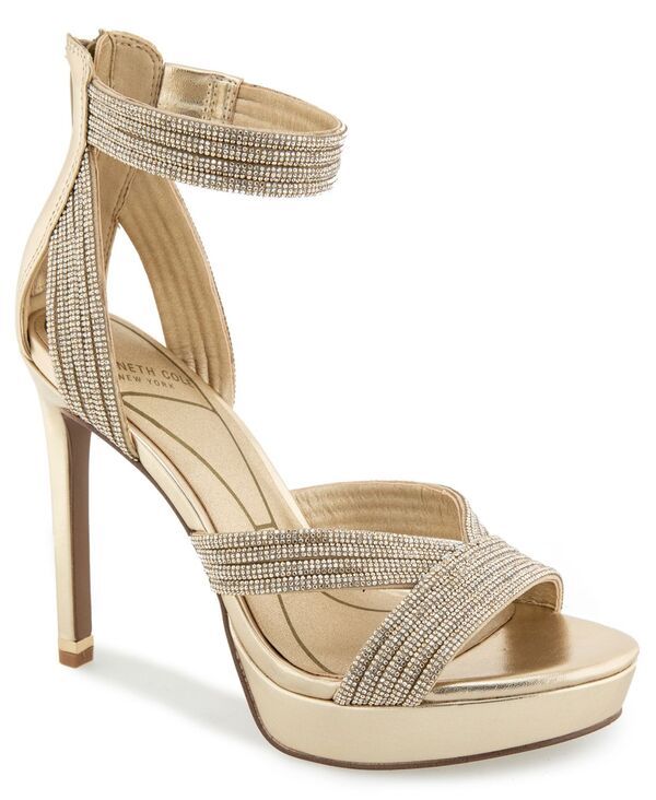 ケネスコール レディース シューズ サンダル プラットフォーム Kenneth Cole New York Womens Nadine Jewel Platform Dressandals Light Gold Jewel ゴールド