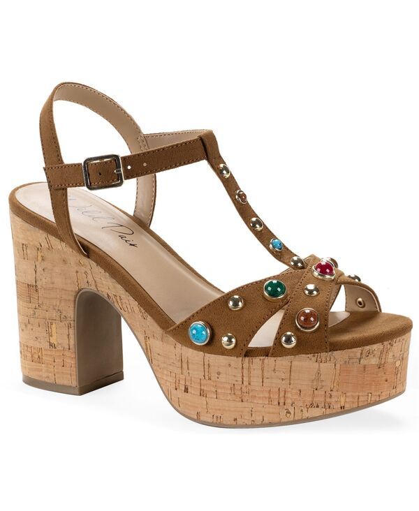 ワイルド ペアー レディース シューズ サンダル プラットフォーム ヒール Wild Pair Womens Jillien Platform Higheel Dressandals Acorn Brown ブラウン