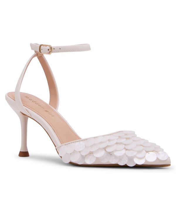 マッデンガール レディース シューズ パンプス Madden Girl Womens FloraS Pailettembellished Pointed Toe TwoPiece Pumps Bone