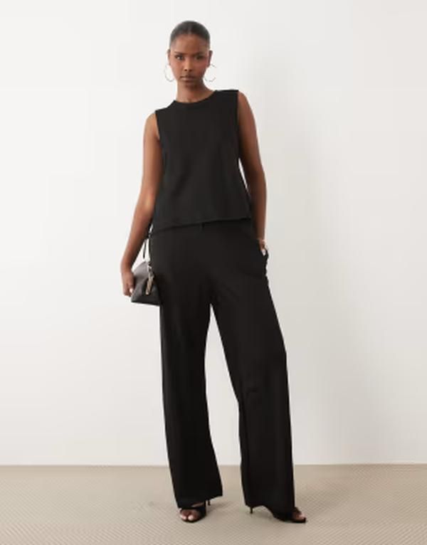 ジェイディーワイ レディース ボトムス カジュアルパンツ ワイドレッグ JDY wide leg pants part of a set Black ブラック