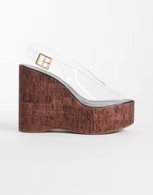 トニービアンコ レディース シューズ サンダル Tony Bianco Valerie cork wedge clear sandals CLEAR VYNIL
