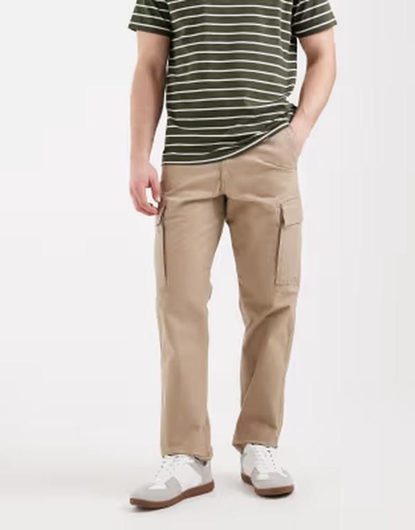 ジャック アンド ジョーンズ メンズ ボトムス カジュアルパンツ ストレート カーゴパンツ Jack Jonestraight leg cargo pants Crockery ベージュ