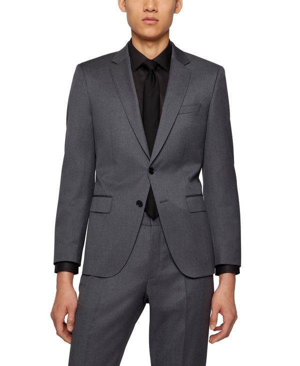 ヒューゴボス メンズ アウター ジャケット・ブルゾン ジャケット Hugo Boss BOSS Mens SingleBreasted Suit Jacket Dark Gray グレー