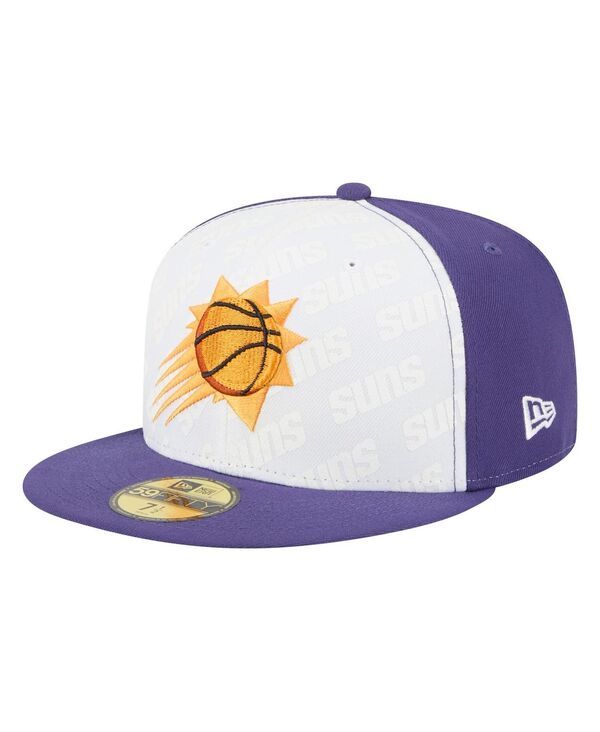ニューエラ メンズ アクセサリー 帽子 New Era Mens WhitePurple Phoenix Suns Repeat 59Fifty Fitted Hat White Purple ホワイト