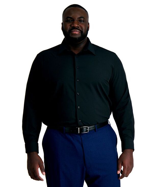 ハガー メンズ トップス シャツ トール Haggar Big Tall Men s Smart Washreg Classic Fit Dress Shirt Black ブラック