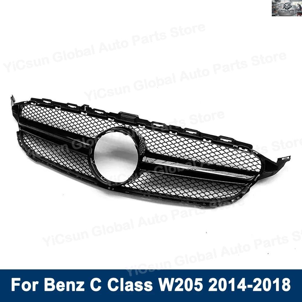 メルセデスベンツ Cクラス W205 2014 - 18 AMGスタイル フロントバンパーグリル エアインテーク レーシンググリル
