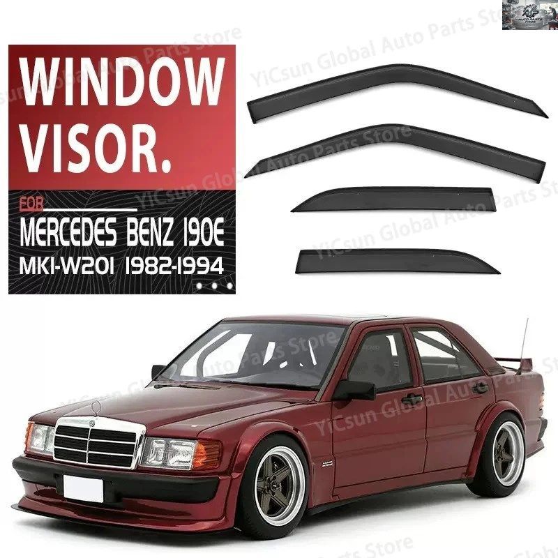 メルセデスベンツ W201 190E 1982-1994 ウィンドウバイザー ウェザーシールド ウィンドレインガード ドアバイザー ベント ES