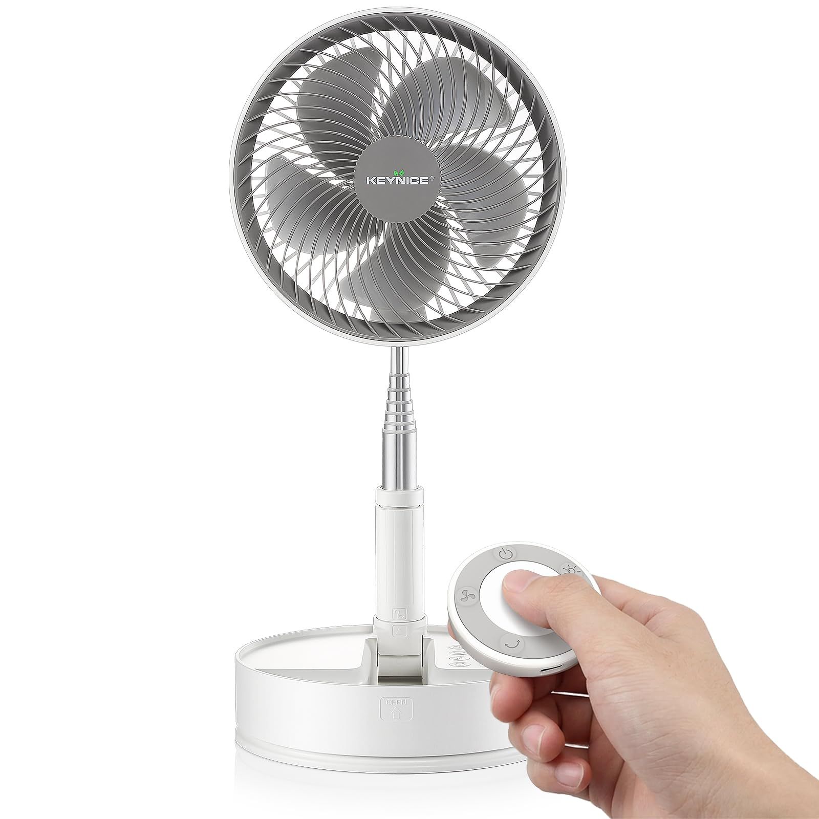 【2026年夏モデル】KEYNICE フロア扇風機 折りたたみ リビング サーキュレーター DCモーター 静音 自動首振り 7200mAh大容量バッテリー 最大30時間連続稼働 充電式 コードレス リモコン付き（ナイトライト/マグネット式） 2eb2b12a