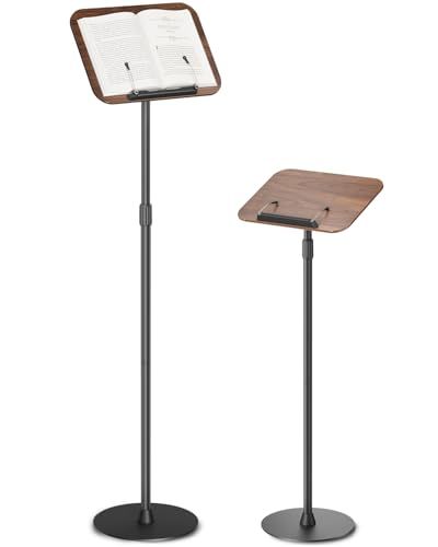 viozon 書見台 ブックスタンド 読書台 フロアースタンド 93.5～126.5cm 昇降式 180°角度調整 加重ベース 木製パネル 40×29cm ノートパソコン台・譜面台・タブレットスタンド・料理本対応 安定性抜群 在宅ワーク 学習 dd7f13a1
