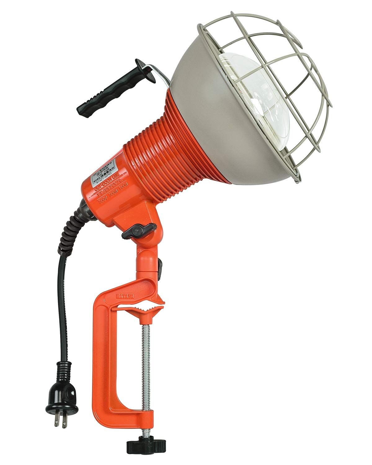 新着商品 ハタヤ (HATAYA) 日本製 照明 白熱灯 投光器 屋外用 (防雨型) 防水 300W型 全光束3500Lm コード5m 太さ0.75? 二重絶縁 アース不要 サビに強い バイス取り付け 作業灯 ワークライト 業務用 工場用 建設現場 RG型作業