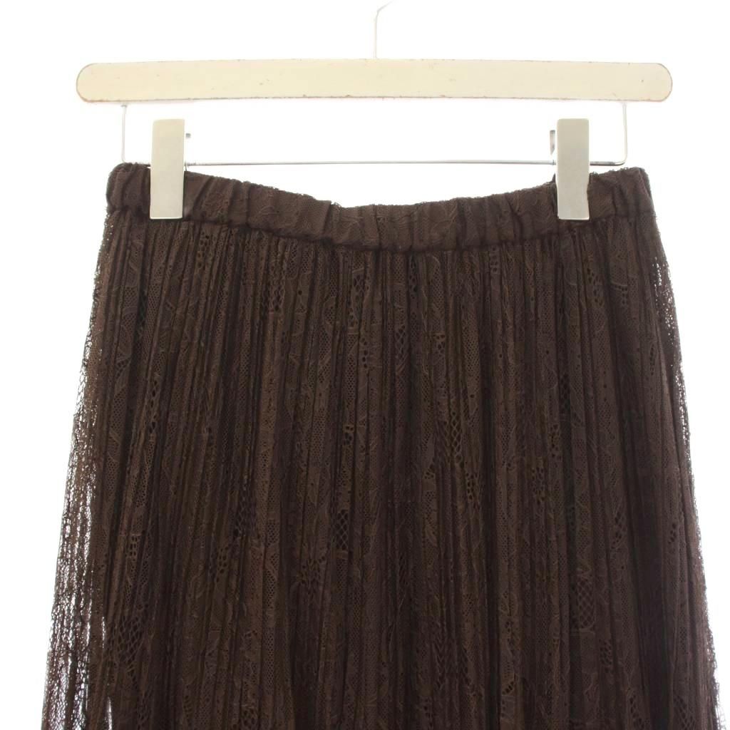 イエナ IENA 25AW レースプリーツスカート イージー ロング 38 茶