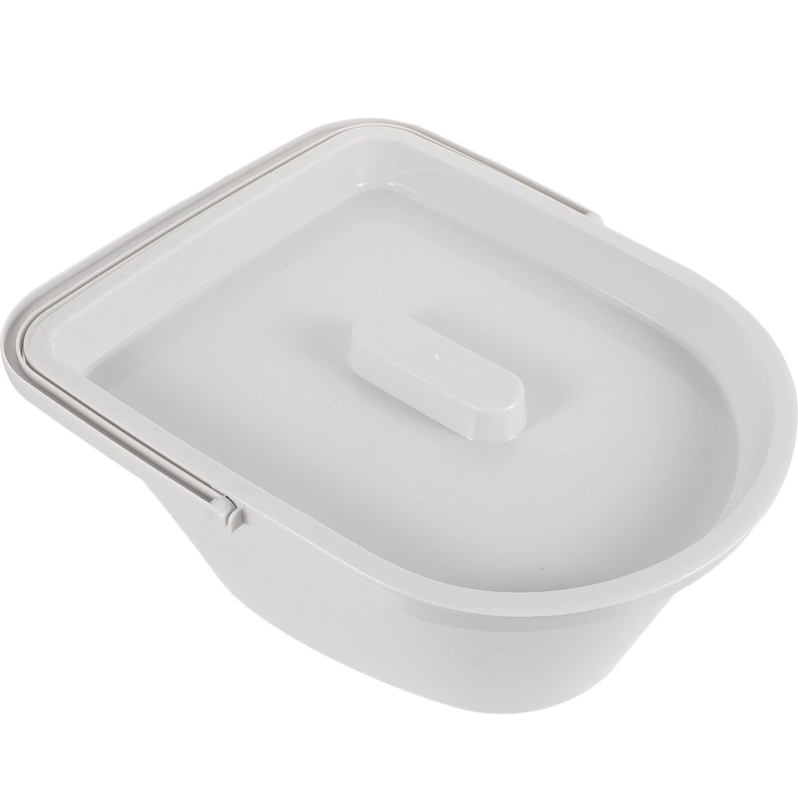 新着商品 Healvian 高齢者用ポータブルトイレ 蓋付きプラスチック製寝室用チャンバーポット ハンドル付 軽量 13インチ(33.00Cm) ベッドサイド用携帯尿ポット