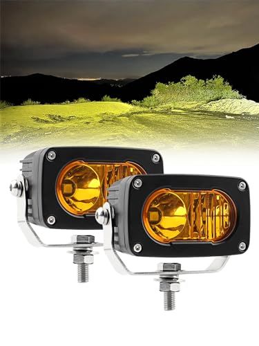 【新品】CHELHEAD 3インチLED作業灯 イエロー 50ｗ バイク LEDフォグランプ 広角狹角一体型 車補助灯 高輝度 12v/24v兼用 3000K IP68 防水 防塵 取付簡単 オートバイク用 各種作業車に対応 除雪機 集魚灯 cf5d9e26
