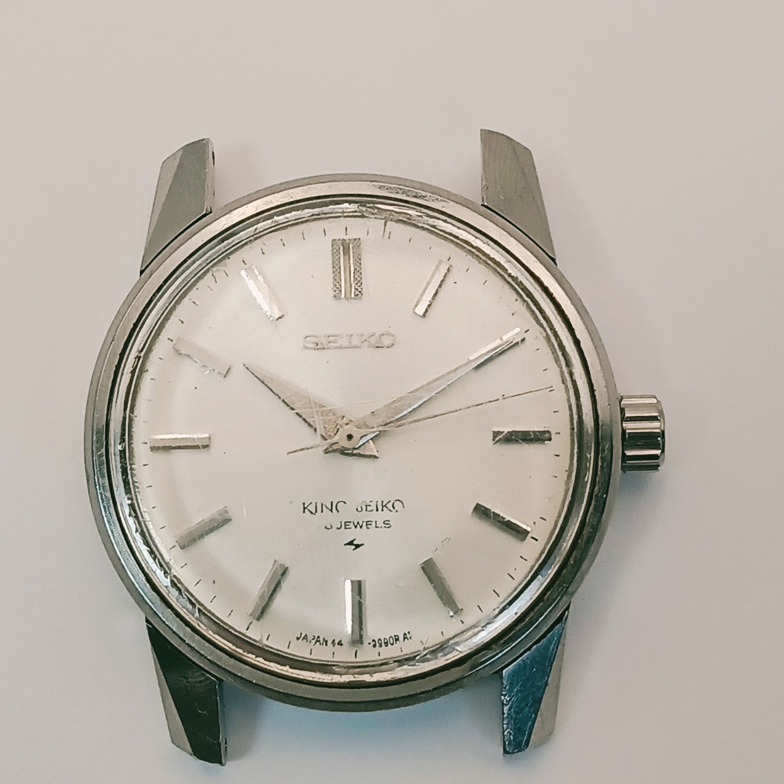 【稼働/ジャンク】0606-1 SEIKO KING SEIKO KS セイコー キングセイコー 44-9990 メンズ腕時計 フェイスのみ 手巻き メダリオン