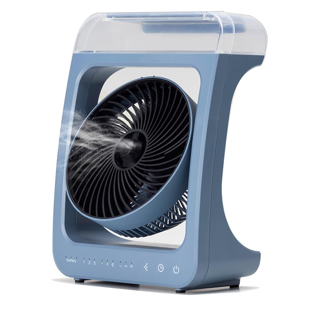 【最新】 トップランド ミスト扇風機 充電式 防水仕様 IPX5 専用ACアダプタ付属 コードレス ミストFAN ブルーグレー SF-DFM10BGts 7ffbb30a