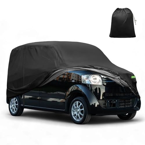 X AUTOHAUX 380x148 x143cm 軽自動車カバー SUZUKIアルト/ワゴンR/ダイハツミラ/ホンダライフ/MAZDAフレアに対応【雹対策】暑さ対策 雹対策 車 ボディカバー 撥水防塵 黄砂対策 【運転側ジップ】 収納袋付属 794fa520