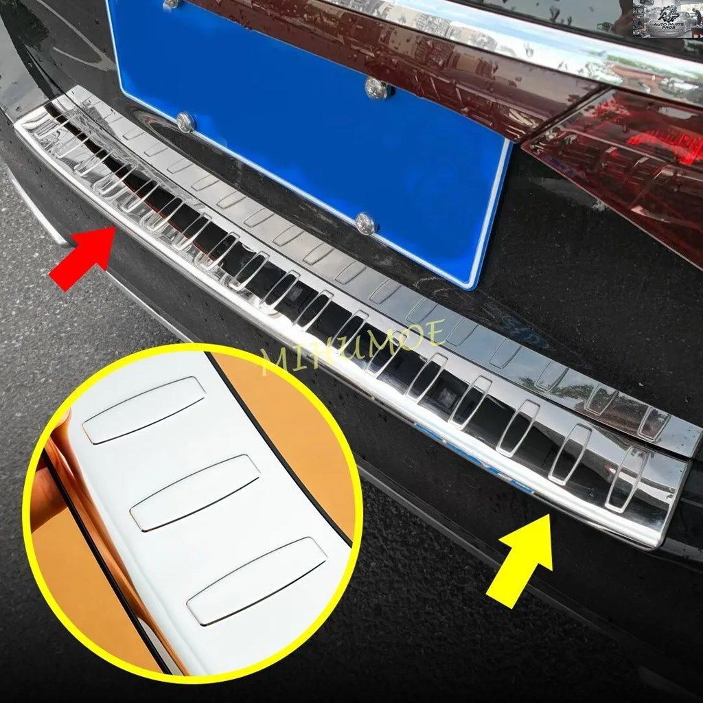 2024 2025 メルセデスベンツ E200 E350 E450 E53 AMG W214 シルバー リアバンパー スカッフプロテクターガード ステンレススチール