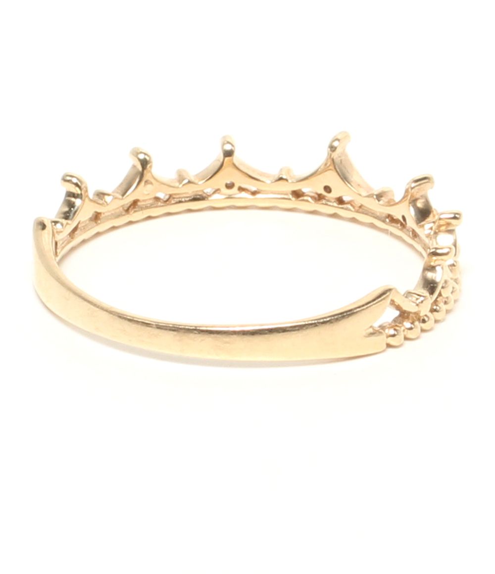 美品 リング 指輪 K10 ダイヤ0.03ct クラウンモチーフ レディース SIZE 20号