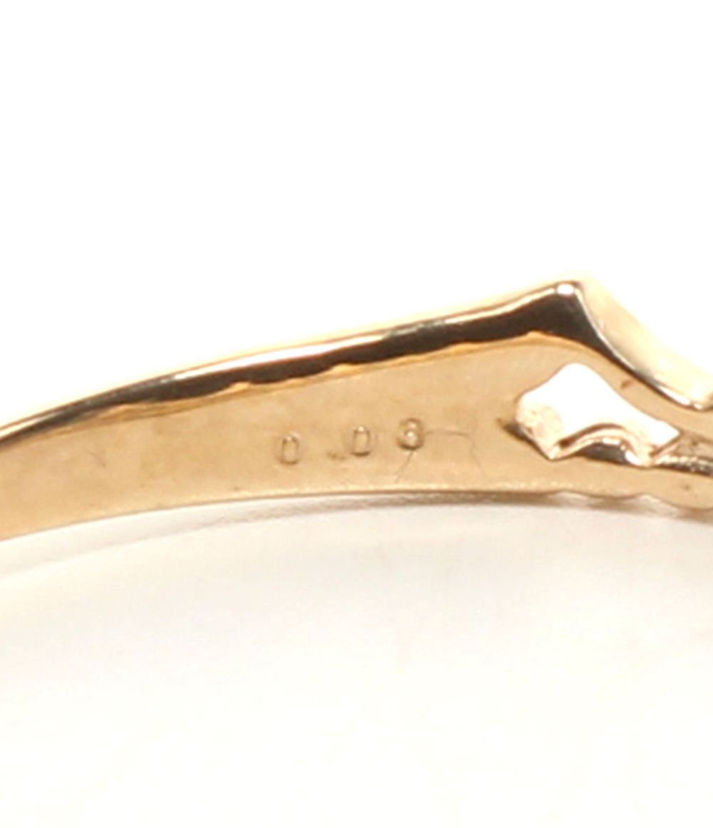 美品 リング 指輪 K10 ダイヤ0.03ct クラウンモチーフ レディース SIZE 20号