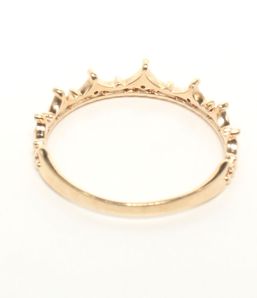 美品 リング 指輪 K10 ダイヤ0.03ct クラウンモチーフ レディース SIZE 20号