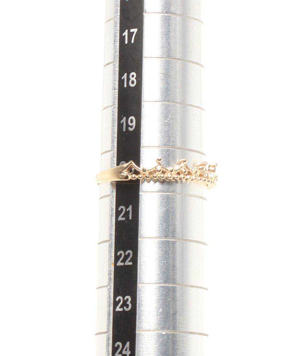 美品 リング 指輪 K10 ダイヤ0.03ct クラウンモチーフ レディース SIZE 20号