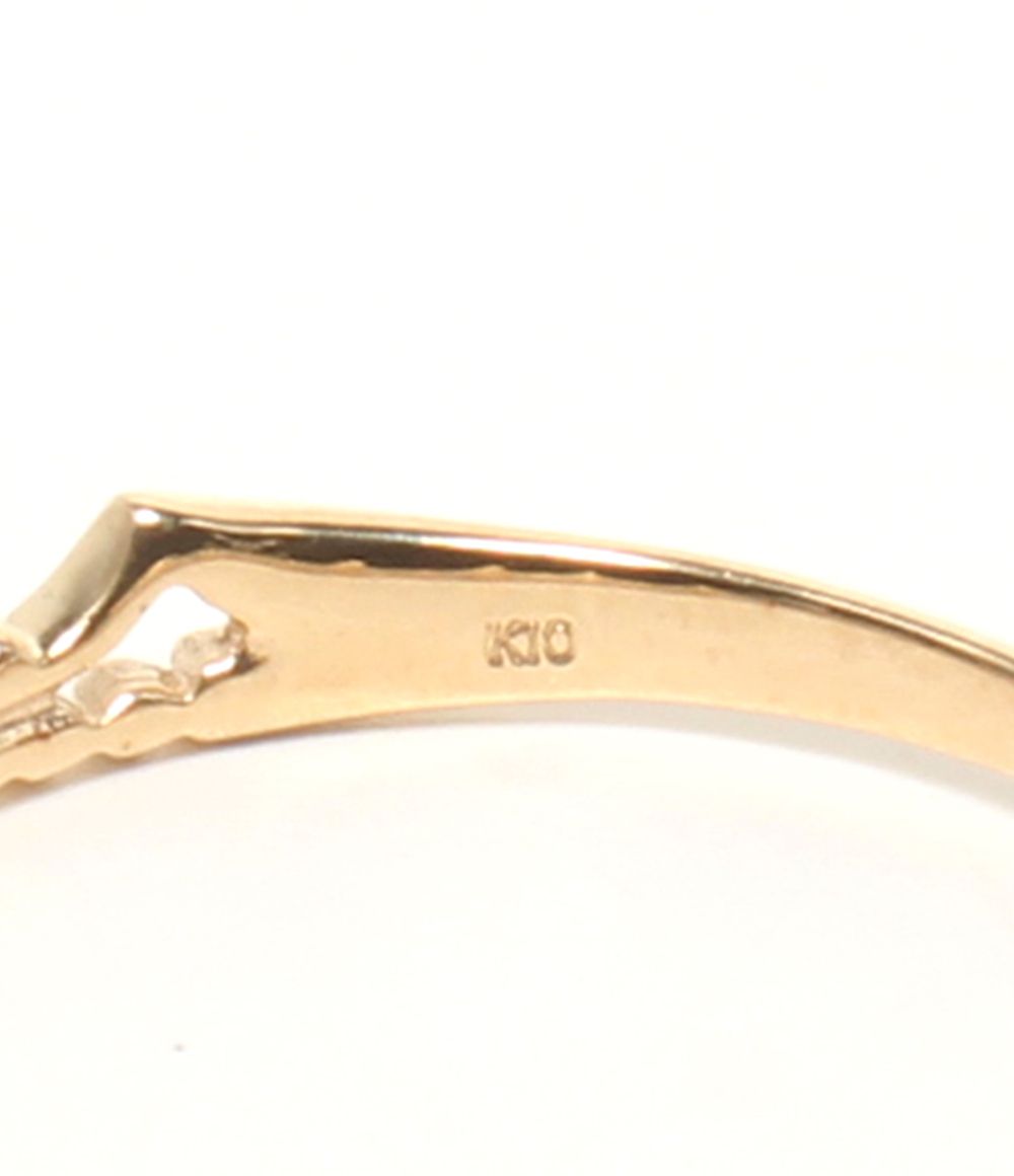 美品 リング 指輪 K10 ダイヤ0.03ct クラウンモチーフ レディース SIZE 20号