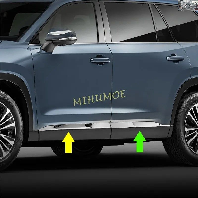 2024 2025 トヨタ グランドハイランダー ステンレススチール製 車ドアボディサイドモールディングストリップカバープロテクタートリム