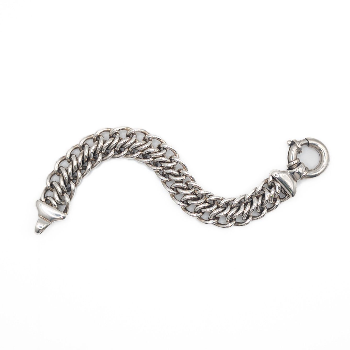 Tiffany & Co. Sterling Silver Heavy Double Curb Link Bracelet (Italy)