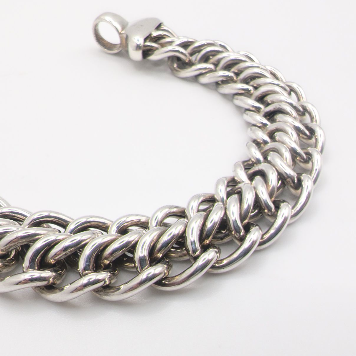Tiffany & Co. Sterling Silver Heavy Double Curb Link Bracelet (Italy)