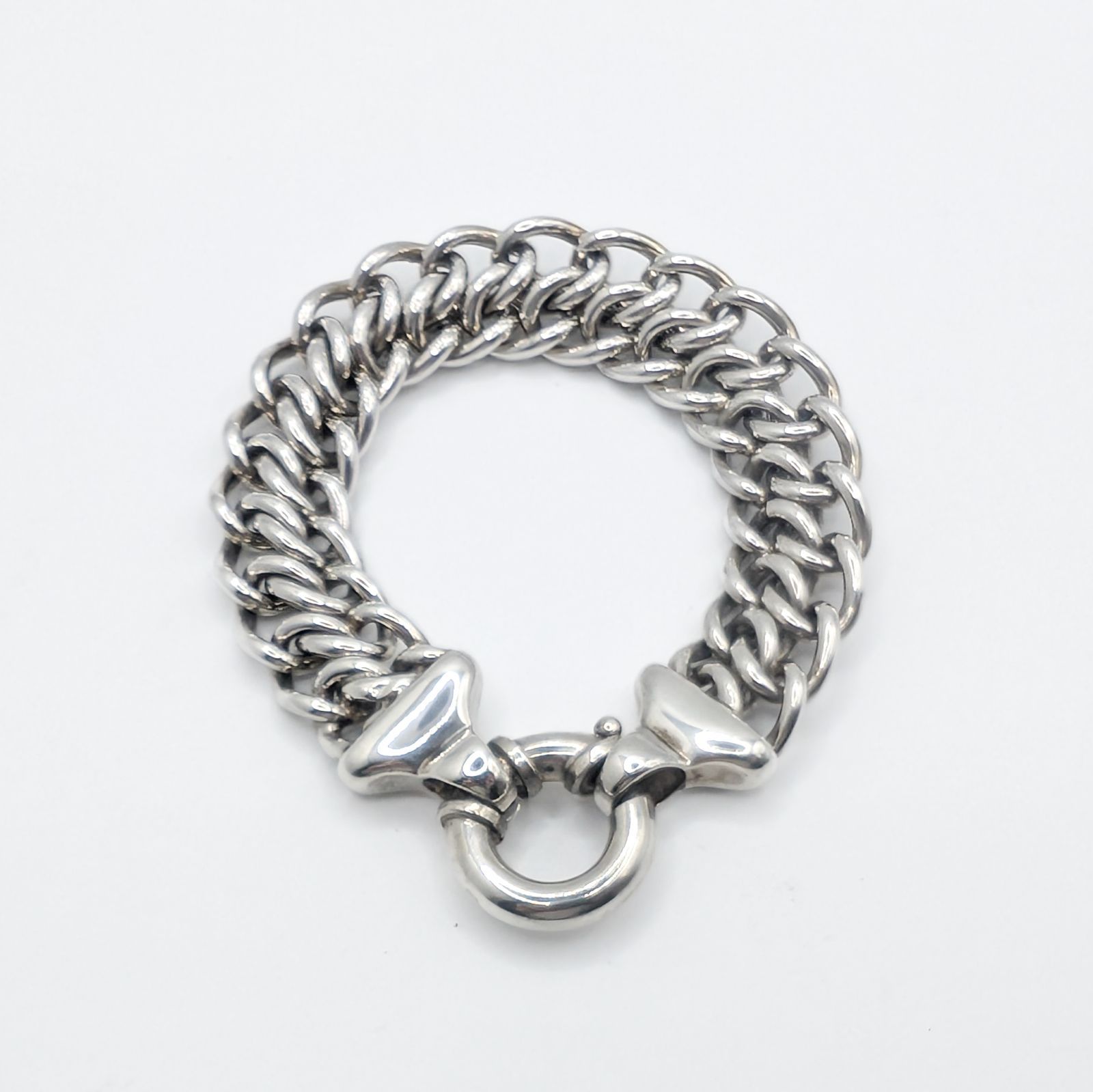 Tiffany & Co. Sterling Silver Heavy Double Curb Link Bracelet (Italy)