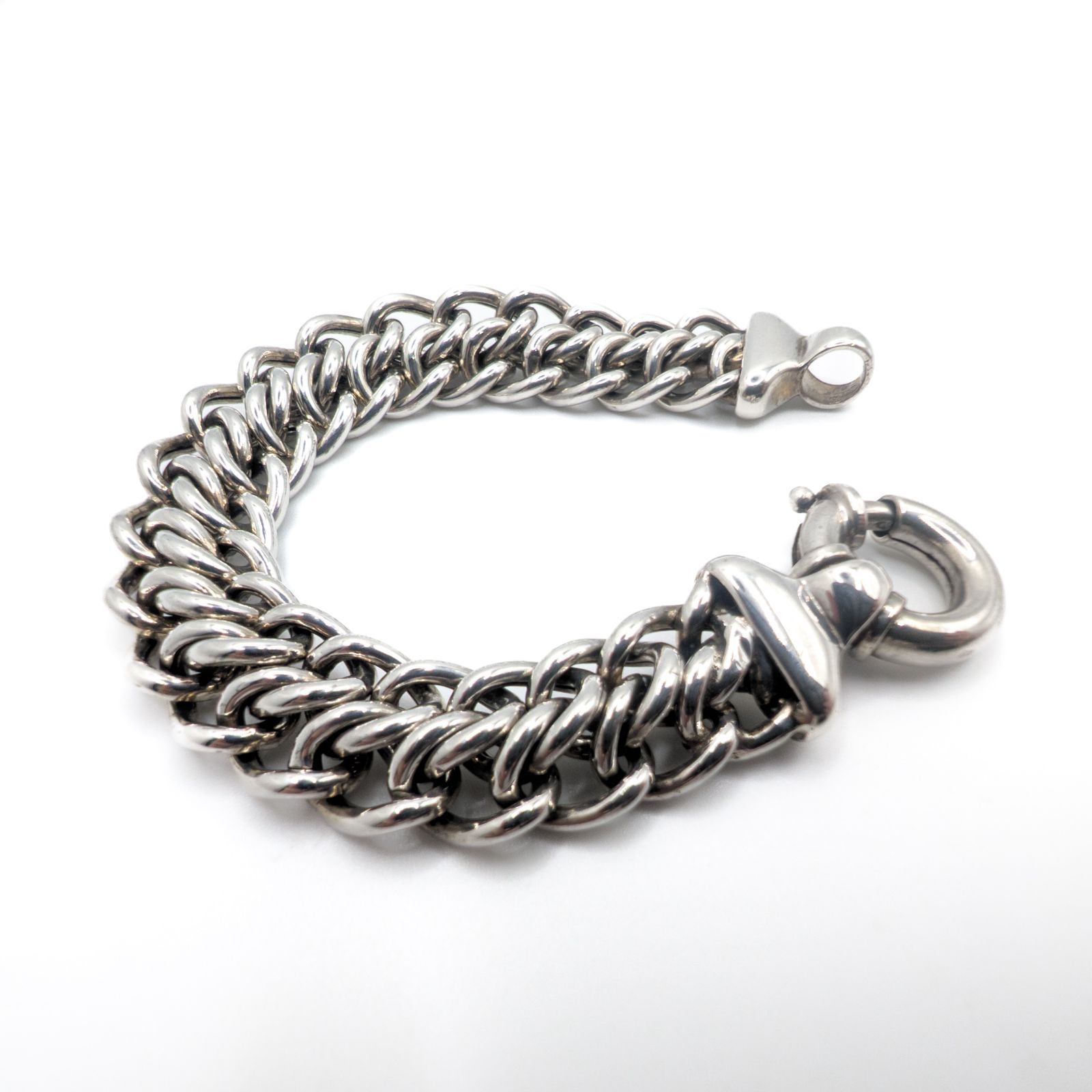 Tiffany & Co. Sterling Silver Heavy Double Curb Link Bracelet (Italy)