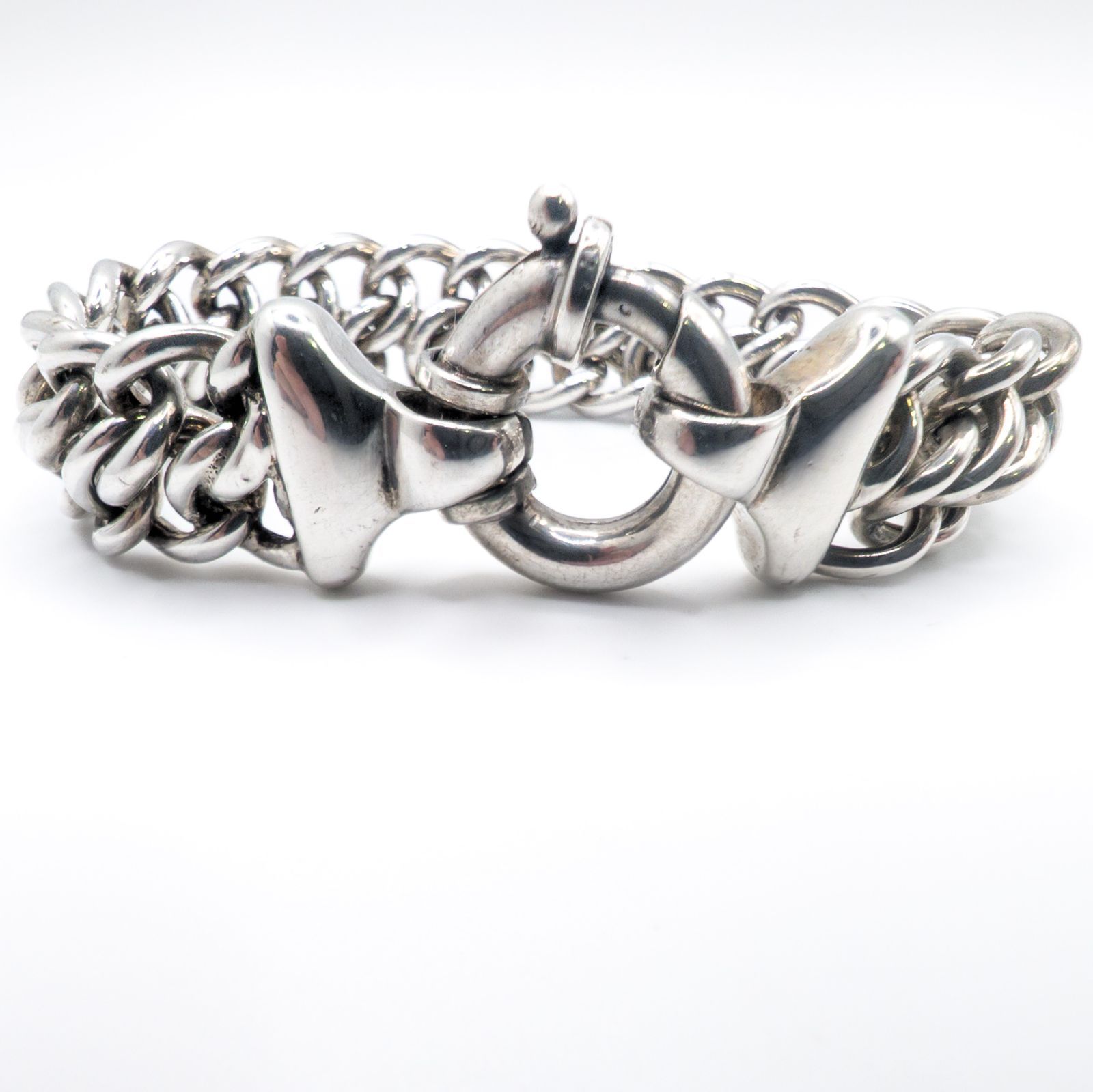 Tiffany & Co. Sterling Silver Heavy Double Curb Link Bracelet (Italy)