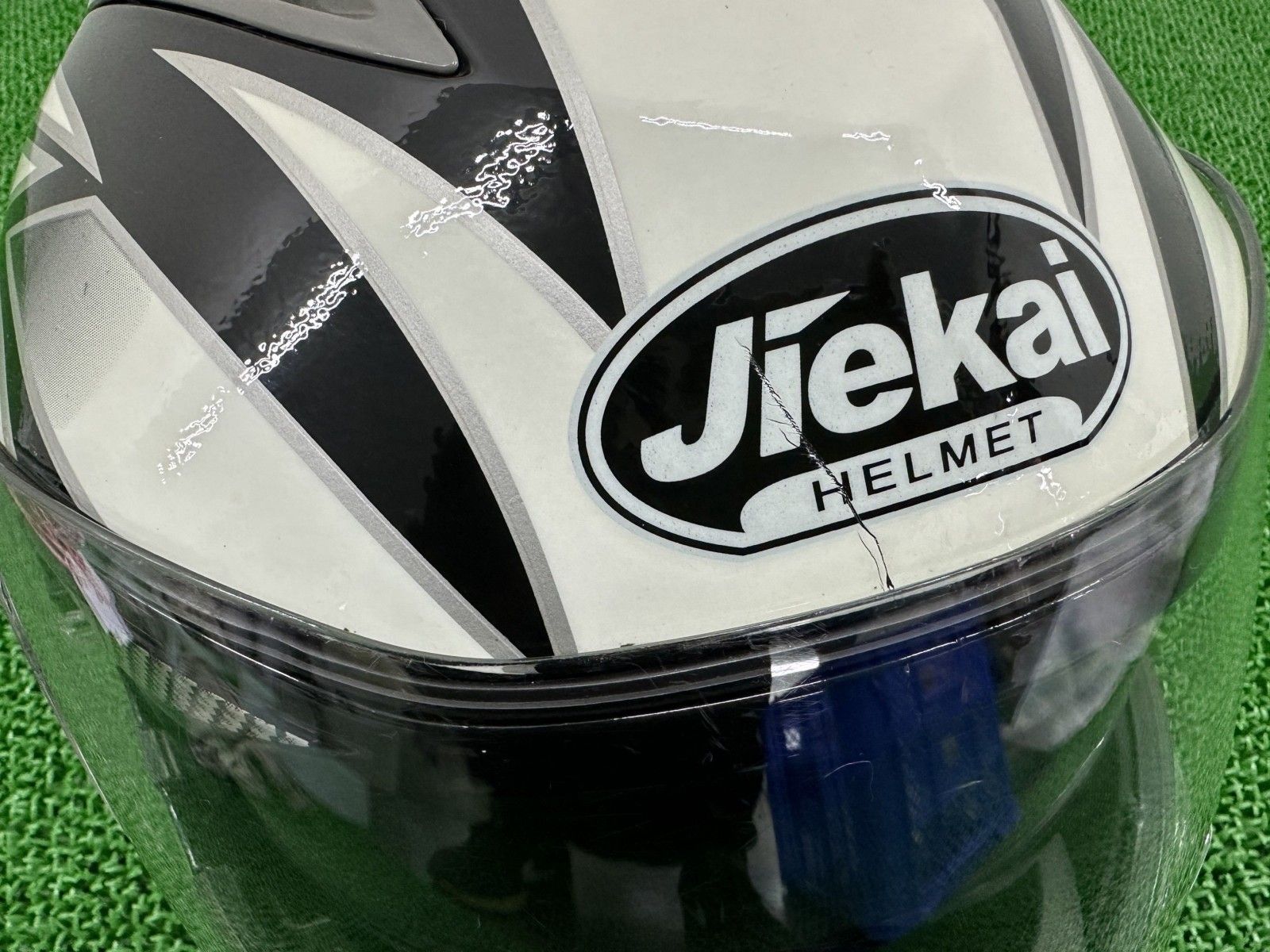 Jiekai製 ヘルメット 黒/白 JK-105 社外 中古 Lサイズ フルフェイス 