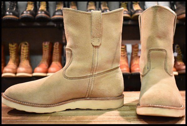 【11E 良品 10年】レッドウィング 8168 スエード ペコス ホーソーン アビレーン ラフアウト プルオン ブーツ redwing pecos HOPESMORE【GP582】