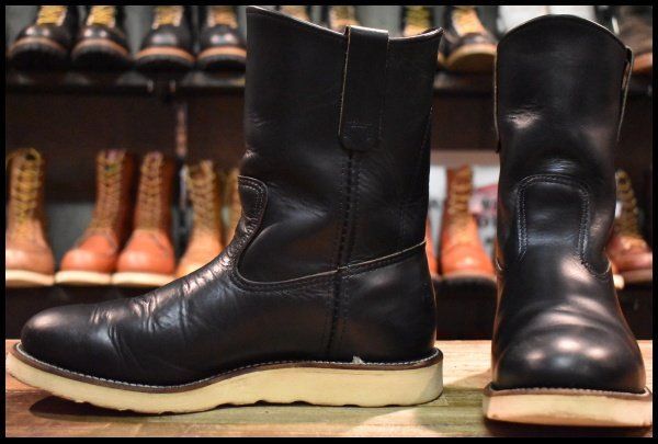 【7.5E 良品 羽タグ 97年】レッドウィング 8169 ペコス 黒 ブラッククローム プルオン クッションソール ブーツ redwing pecos HOPESMORE【GP583】