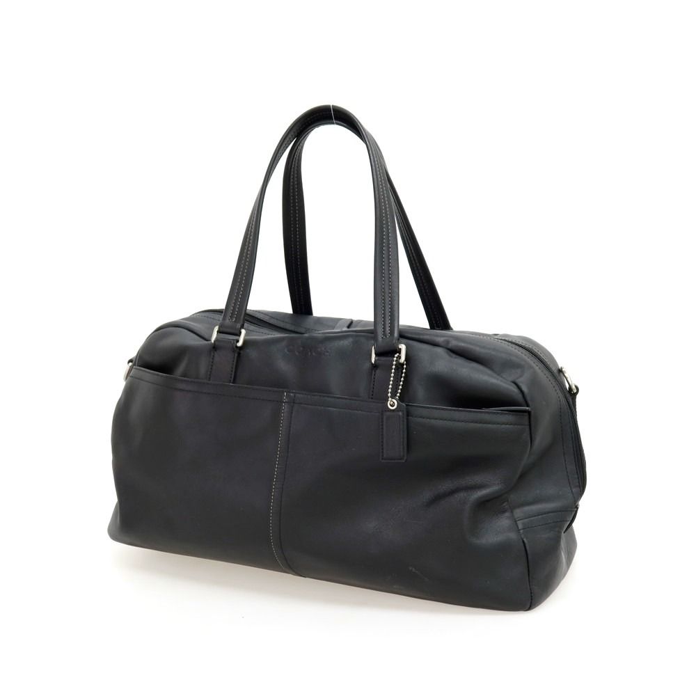 【中古】コーチ COACH レザー ボストンバッグ ブラック【WxH29.5xD18】【ユニセックス】
