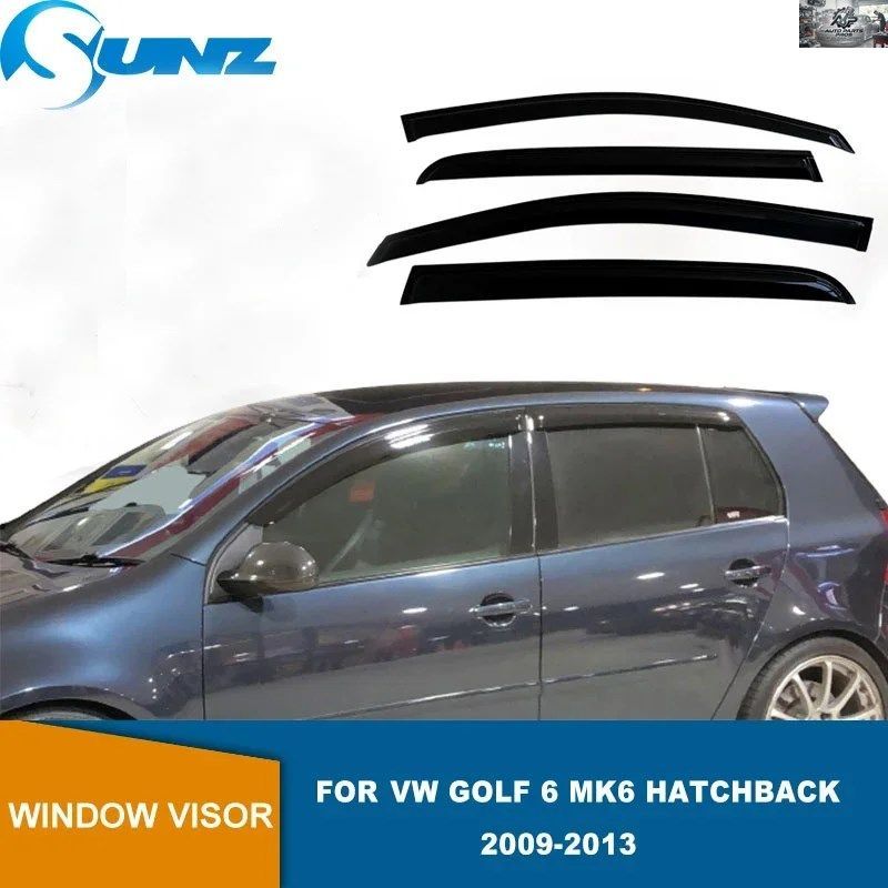 サイドウィンドウディフレクター VW ゴルフ 6 MK6 ハッチバック 2009 - 13 ウィンドウバイザー カーフロントガラス サンレインバイザー SUN