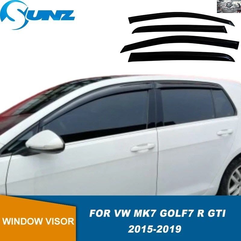 サイドウィンドウディフレクター VW MK7 ゴルフ7 R GTI 2015 - 19 4個セット ウィンドウバイザー サンレインガード ディフレクター ウェザ